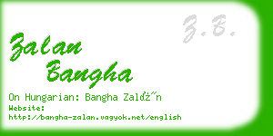 zalan bangha business card